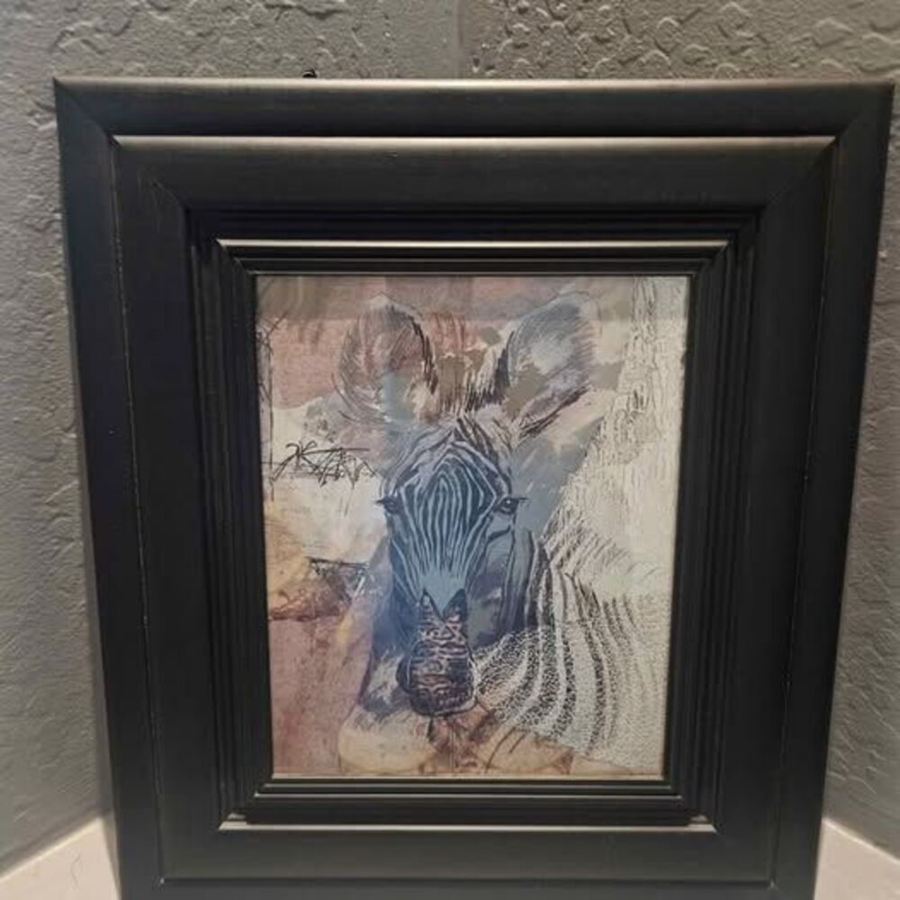 Ann Dilliard Set of 3 Framed African Tiger Lion Zebra  Lithographs Afrique